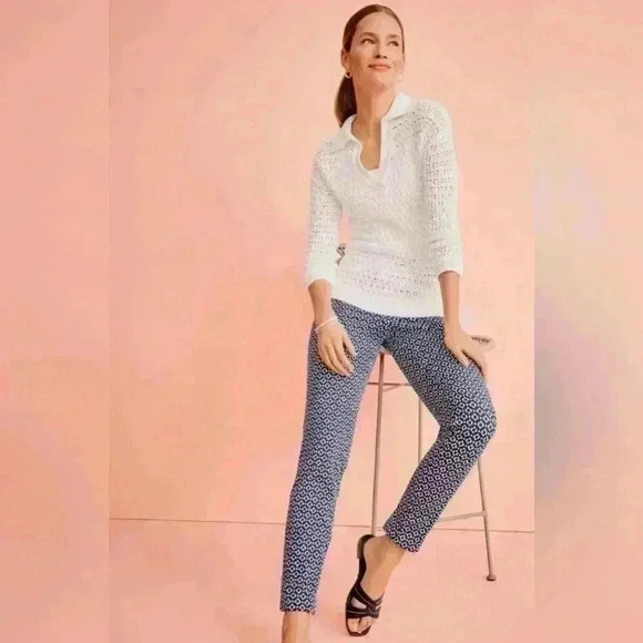 Talbots OPEN STITCH JOHNNY COLLAR PULLOVER Size LP - Picture 2 of 8